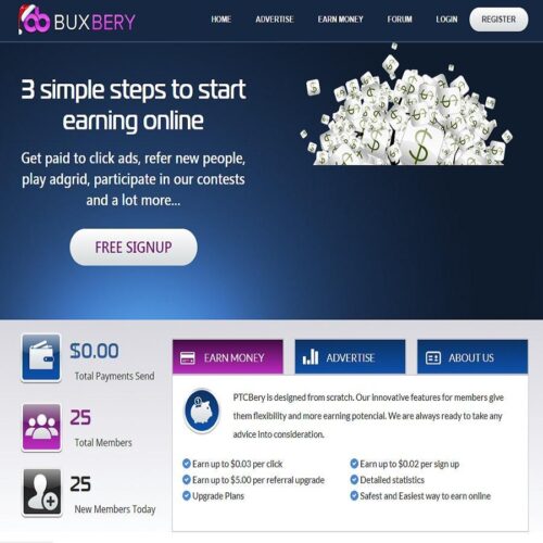 Bux Bery PTC script With Admin Panel