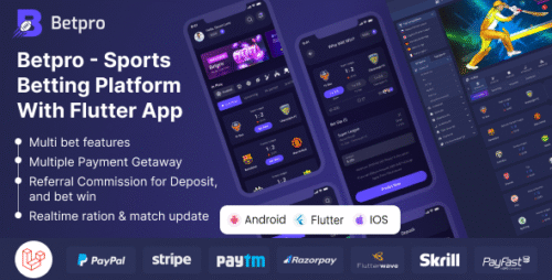 Betpro v2.2 - Sports Betting Platform PHP Laravel Admin Panel With Flutter App ios and android Download