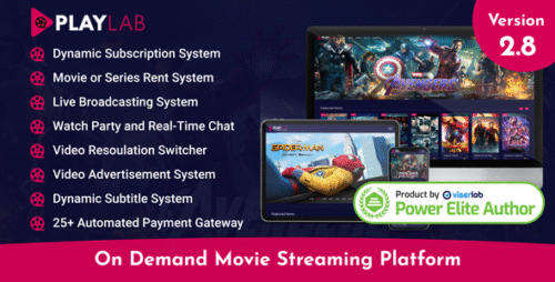 PlayLab v2.8 - On Demand Movie Streaming Platform Download