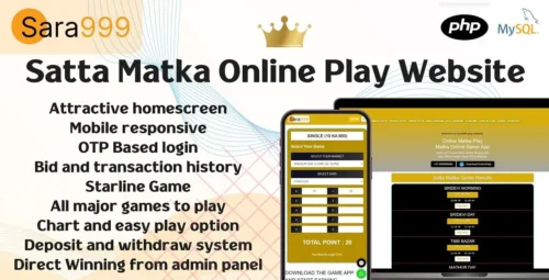 Satta Matka Online Play Admin Panel Readymade Script Satta Matka Website Script Online Satta Matka Game Satta Matka Software Satta Matka Script Development Satta Matka Website Builder Satta Matka PHP Script Custom Satta Matka Solutions Ready-to-use Satta Matka Script